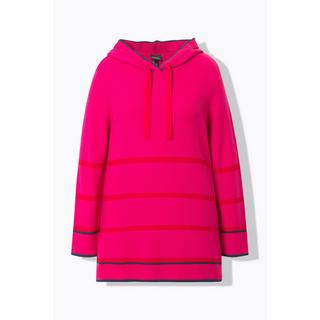 Ulla Popken  Maglione con righe, dettagli di colore, cappuccio e maniche lunghe 