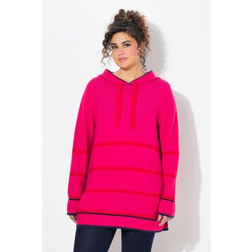 Maglione con righe, dettagli di colore, cappuccio e maniche lunghe