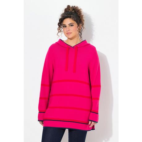 Ulla Popken  Maglione con righe, dettagli di colore, cappuccio e maniche lunghe 