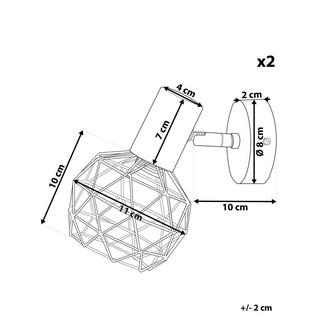 Beliani Set di 2 lampade en Ferro Moderno CHENAB  