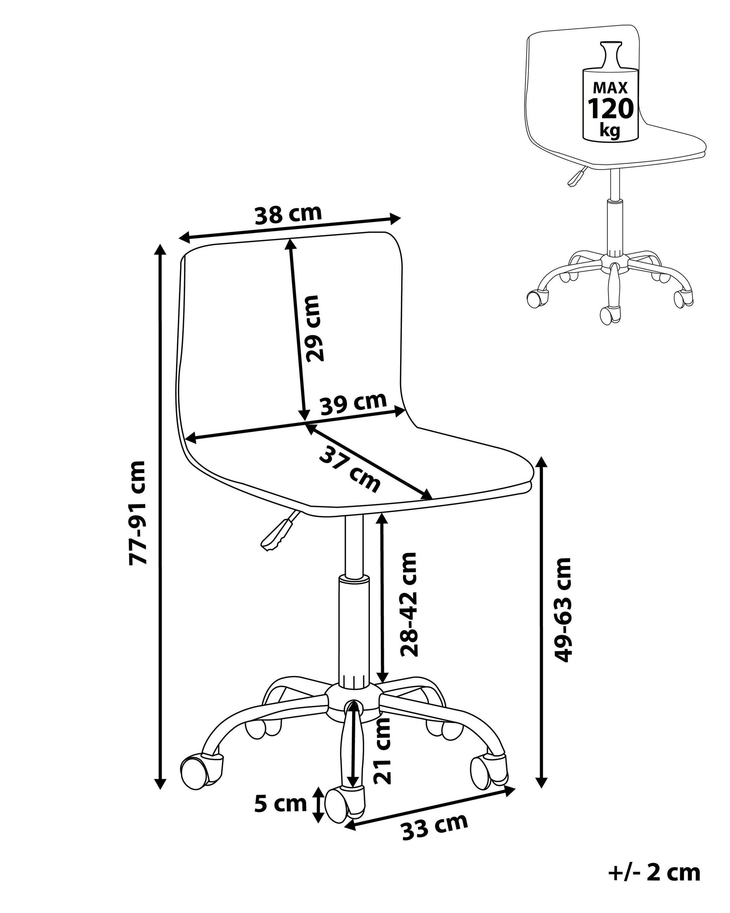 Beliani Chaise de bureau en Cuir PU Moderne ORLANDO  