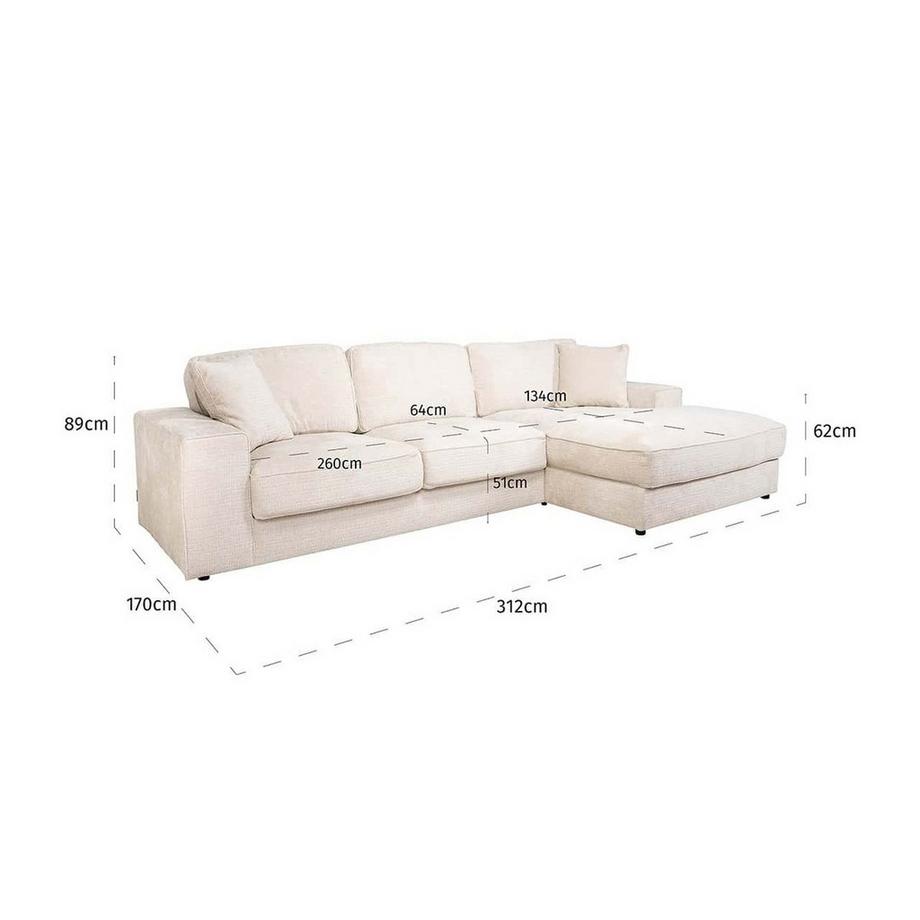mutoni Ecksofa Santos Beige Niagara rechts  