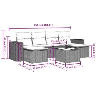 VidaXL Ensemble de canapés de jardin rotin synthétique  