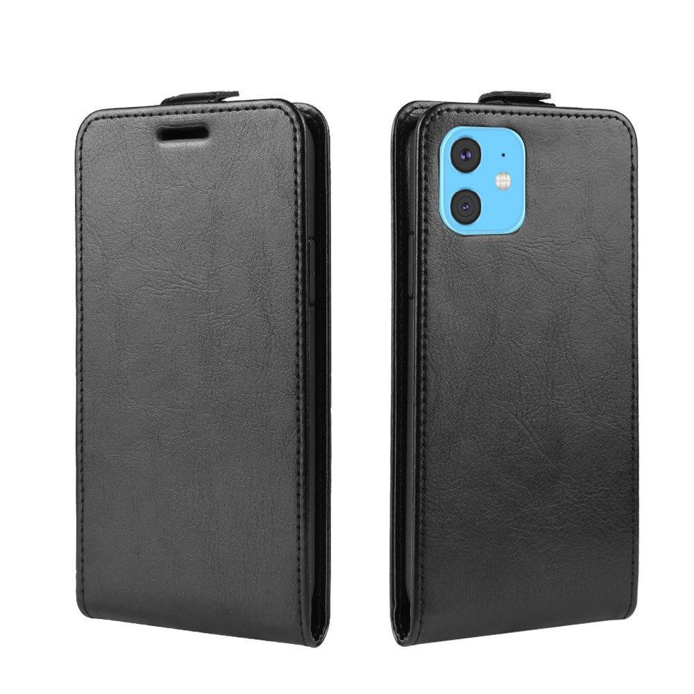 Cover-Discount  iPhone 11 - Custodia flip classica in pelle nera verticale 