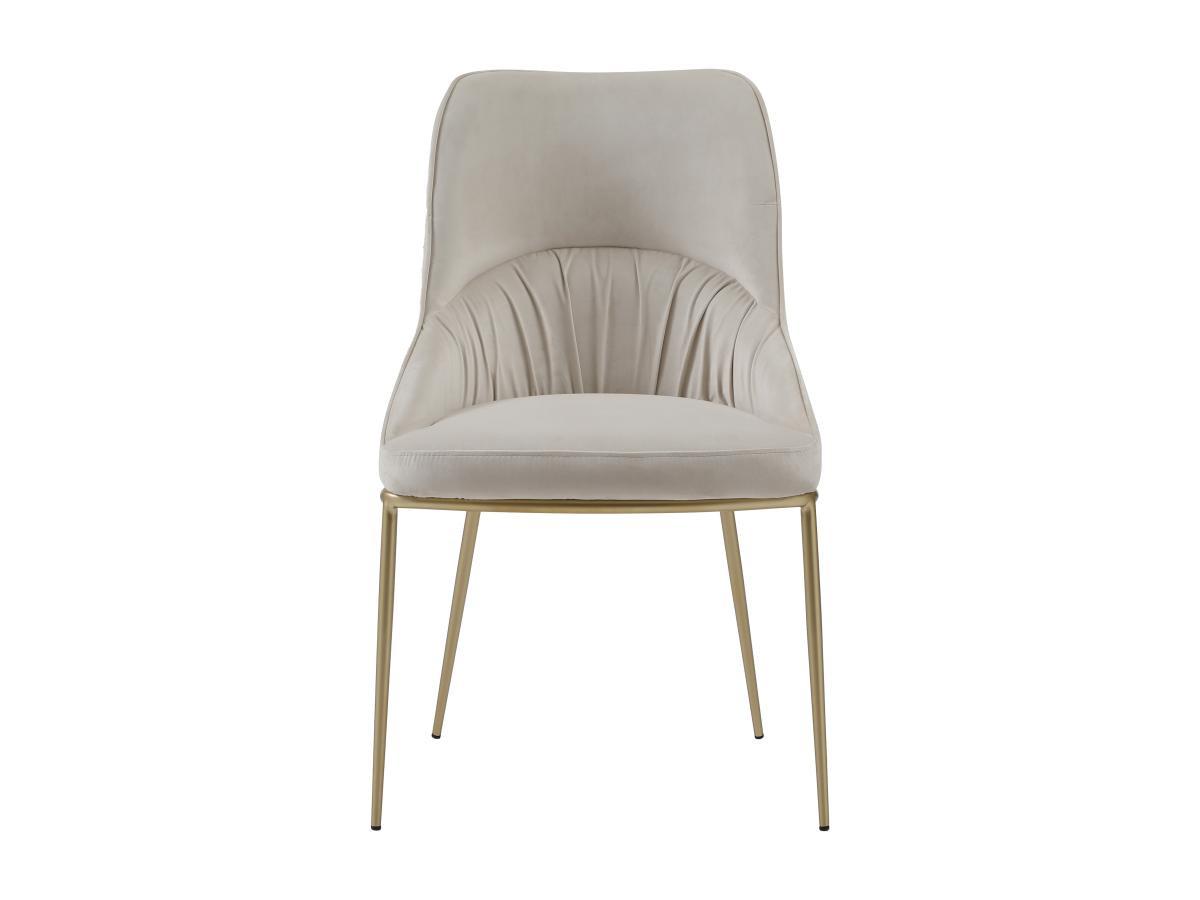 Vente-unique Lot de 6 chaises en velours et métal doré - Beige - DRINKA  