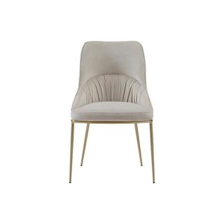 Vente-unique Lot de 6 chaises en velours et métal doré - Beige - DRINKA  