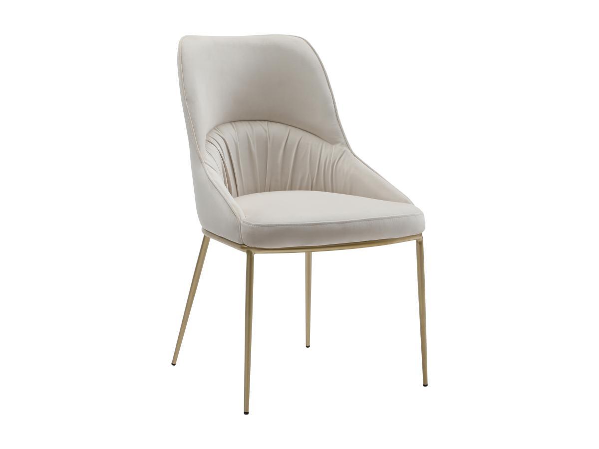 Vente-unique Lot de 6 chaises en velours et métal doré - Beige - DRINKA  