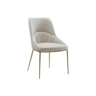 Vente-unique Lot de 6 chaises en velours et métal doré - Beige - DRINKA  