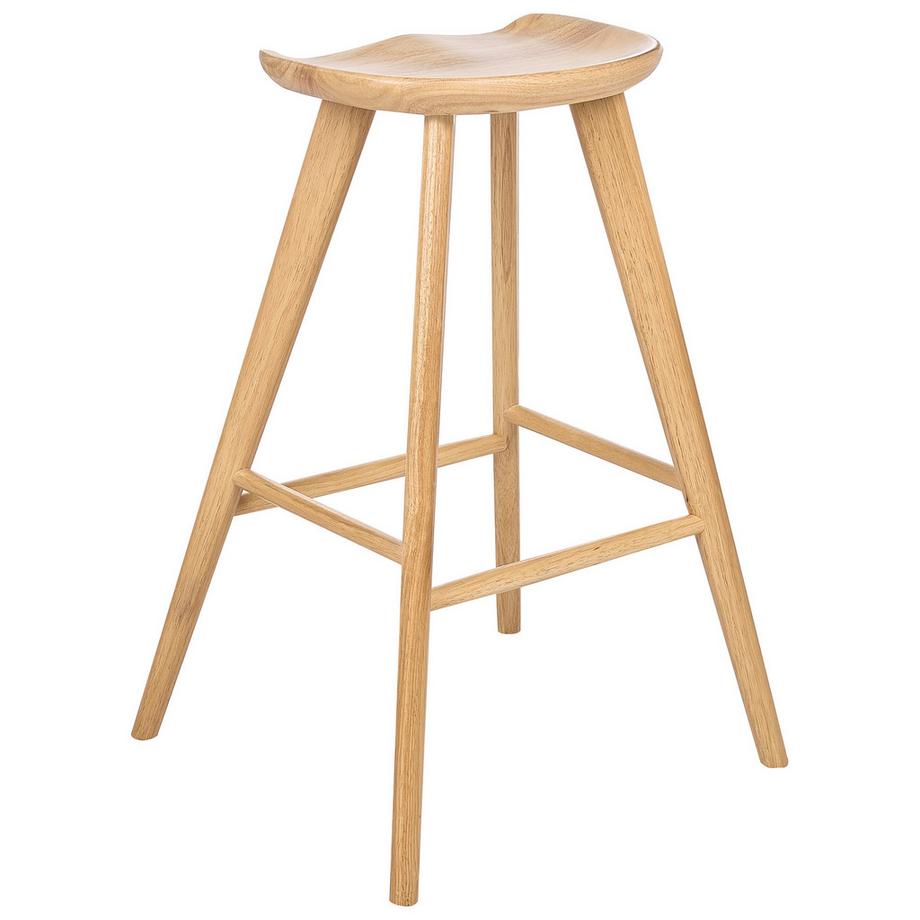 Beliani Lot de 2 tabourets de bar en Bois d'hévéa  CANDO  