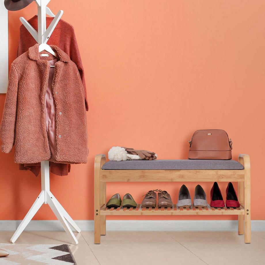 B2X Schuhbank mit gepolsterter Sitzfläche  