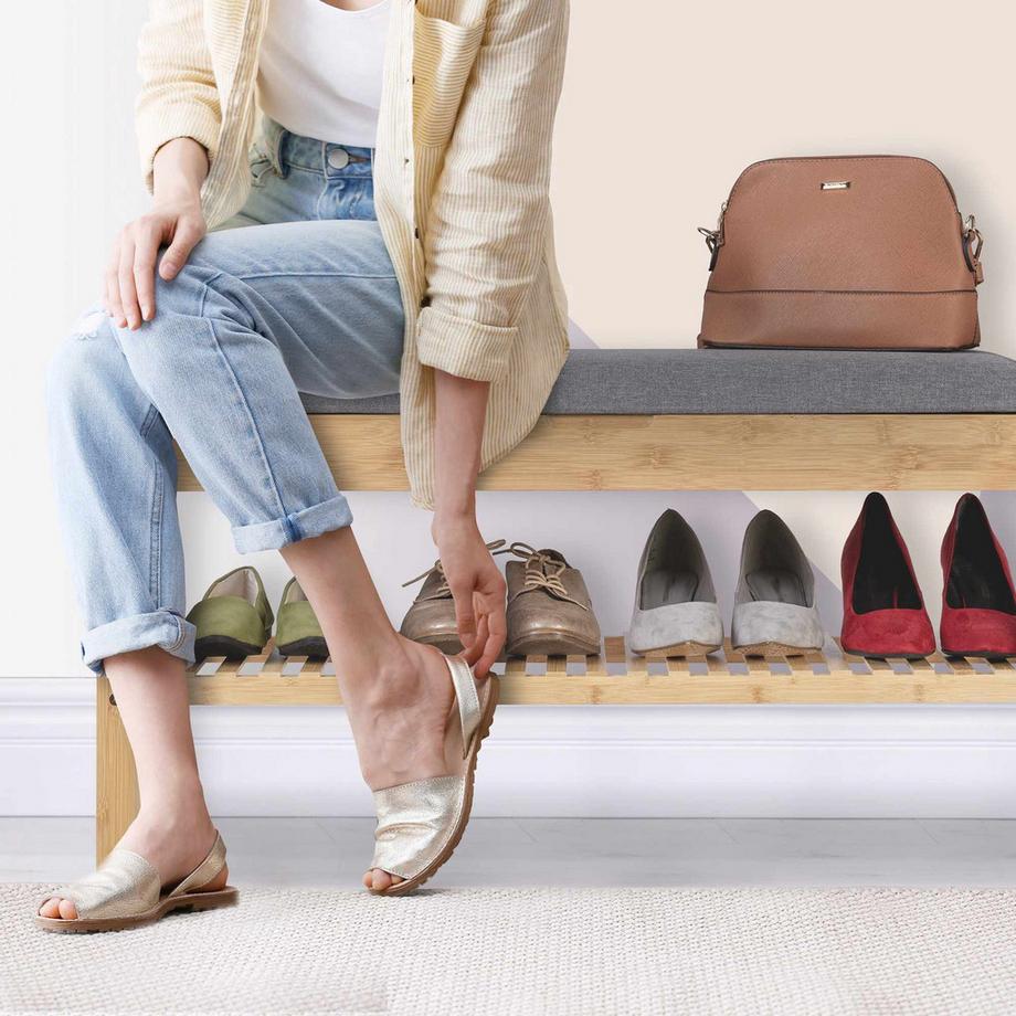 B2X Schuhbank mit gepolsterter Sitzfläche  