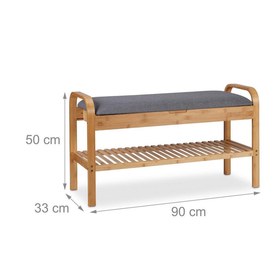 B2X Schuhbank mit gepolsterter Sitzfläche  