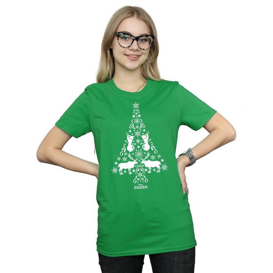 Disney Frozen T-Shirt Grafica Albero di Natale  
