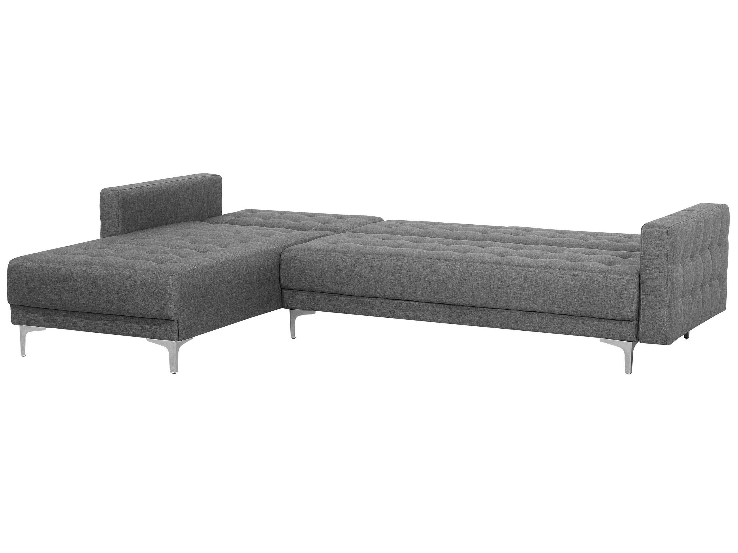 Beliani Ecksofa mit Ottomane aus Polyester Retro ABERDEEN  