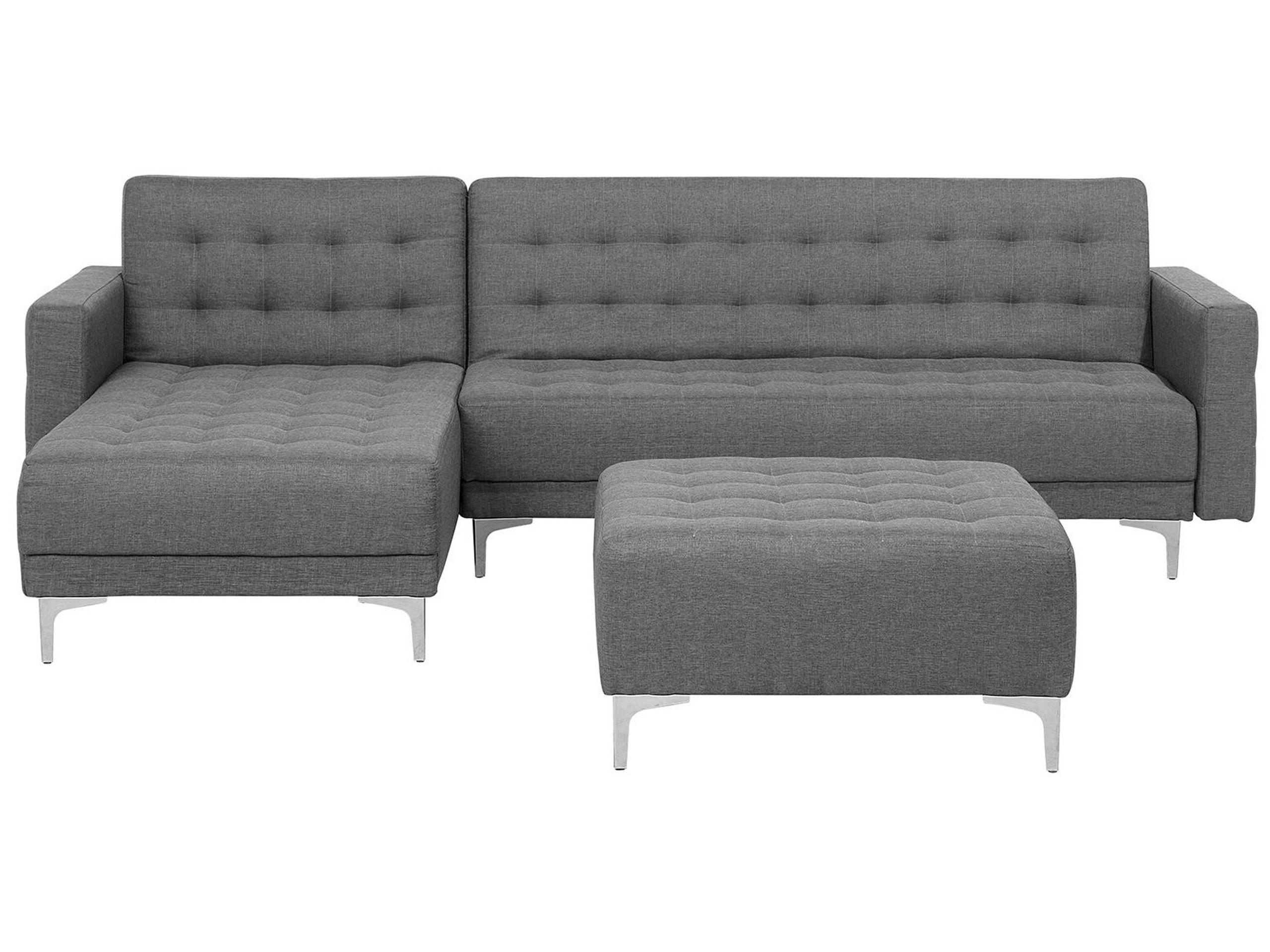 Beliani Ecksofa mit Ottomane aus Polyester Retro ABERDEEN  