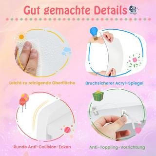 Northix  Coiffeuse enfant avec éclairage Coiffeuse enfant avec miroir Coiffeuse Blanche 