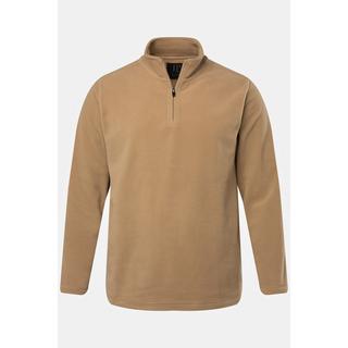 JP1880  Pullover polo di pile leggero con colletto alto e zip 