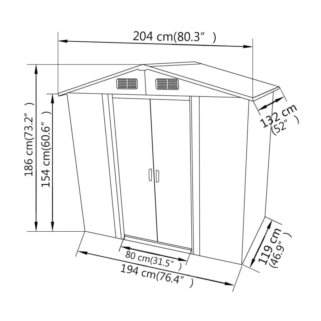 VidaXL Abri de jardin acier  