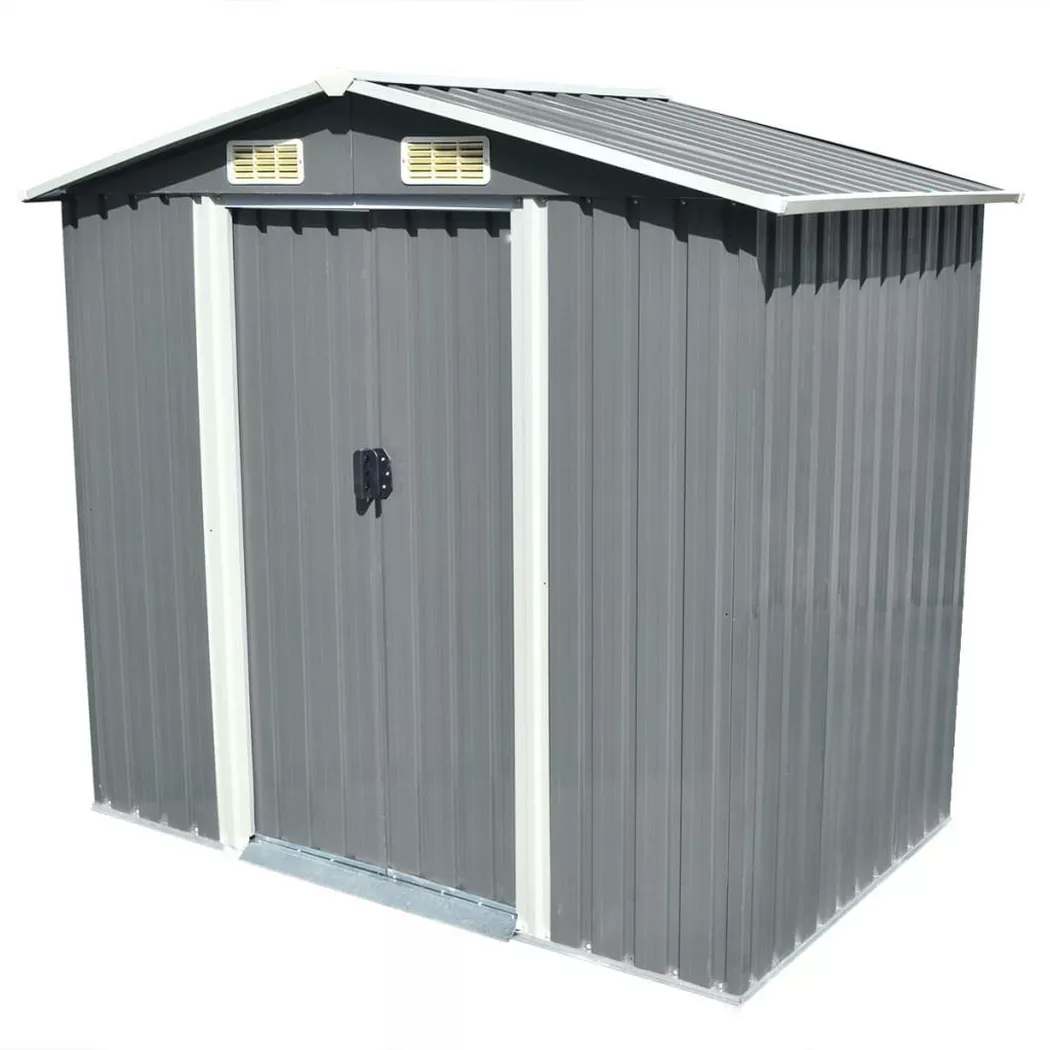 VidaXL - Gartenlaube stahl, One Size, Grau