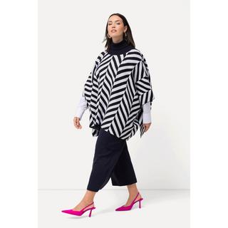 Ulla Popken  Strick-Cape, Jacquard, Rollkragen, Poncho 