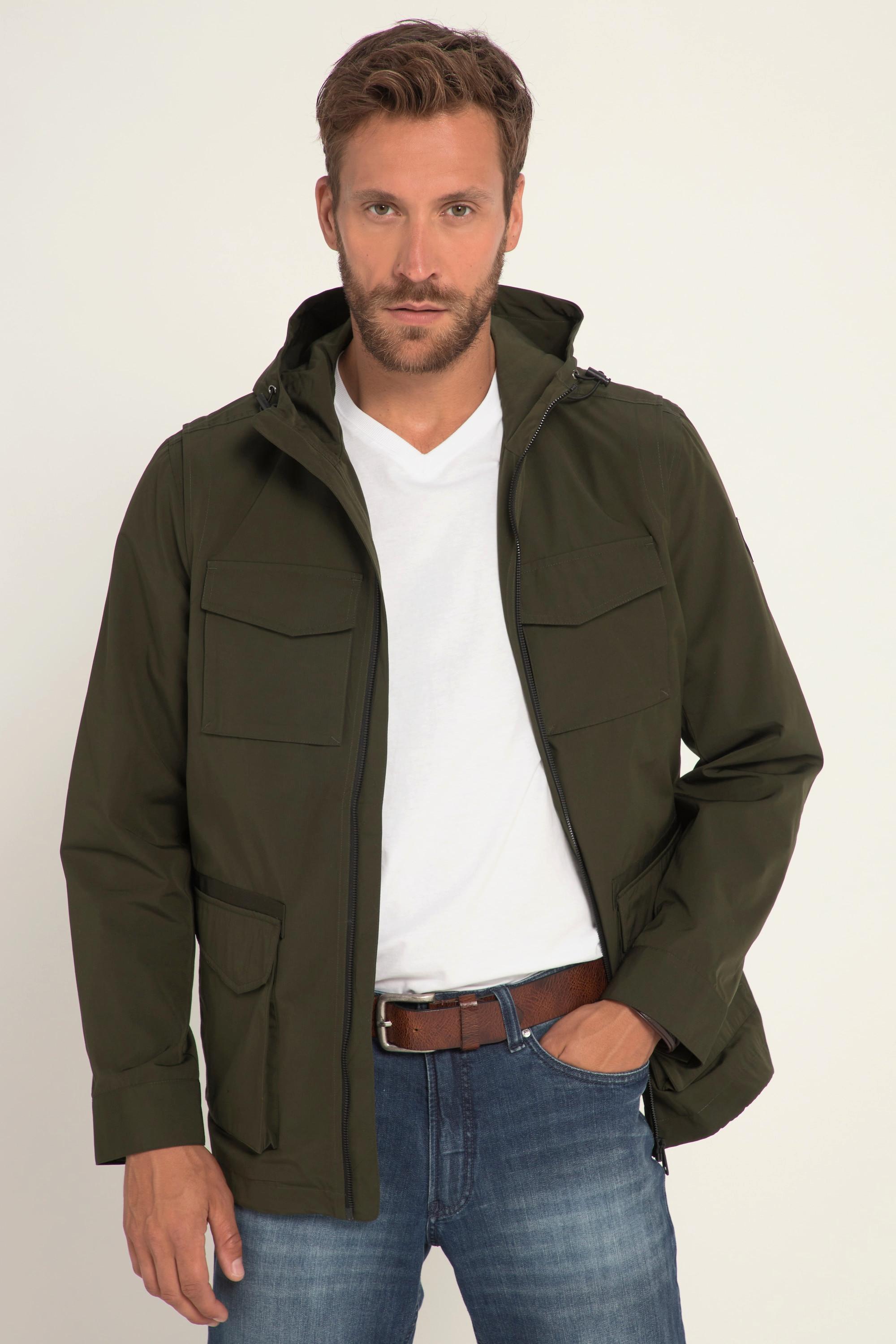 JP1880  Fieldjacket, Ripstop, Kapuze, viele Taschen 