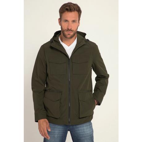 JP1880  Veste treillis en tissu Ripstop, capuche et multiples poches 