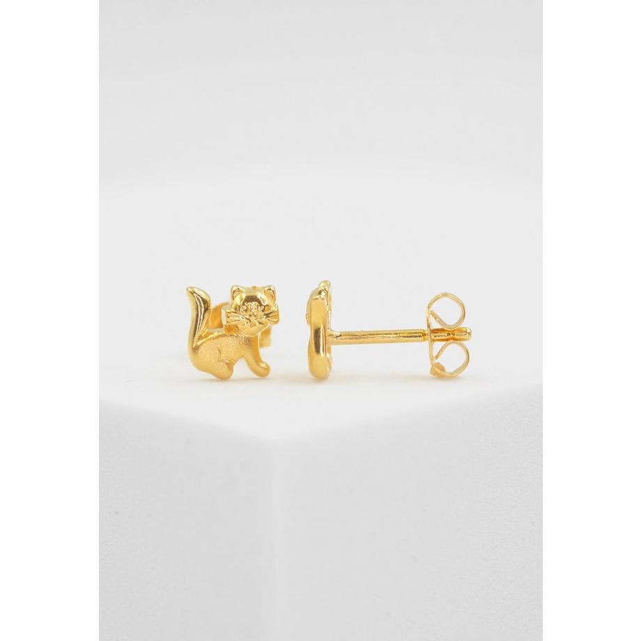 MUAU Schmuck  Ohrstecker Gelbgold 750, 8mm 