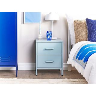 Beliani Comodino 2 cassetti en Acciaio Moderno MALAVI  