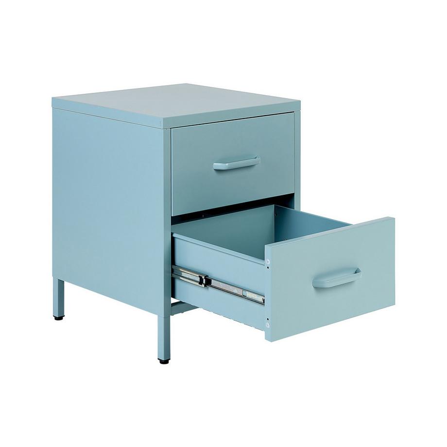 Beliani Comodino 2 cassetti en Acciaio Moderno MALAVI  