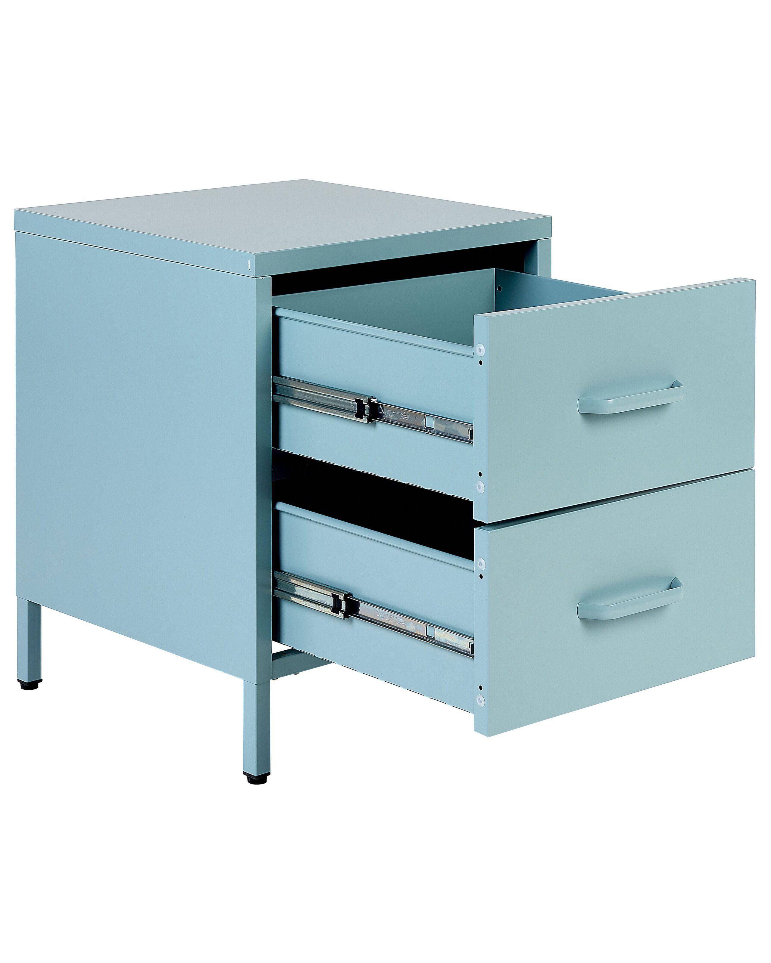 Beliani Comodino 2 cassetti en Acciaio Moderno MALAVI  