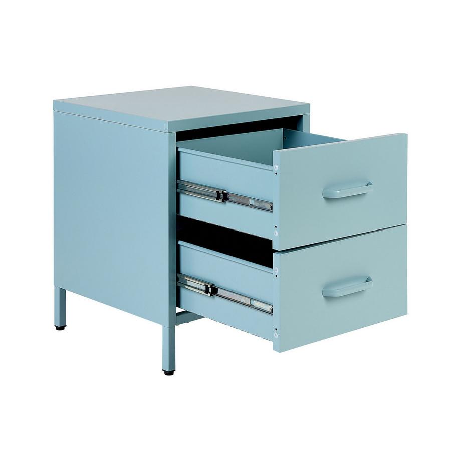 Beliani Comodino 2 cassetti en Acciaio Moderno MALAVI  