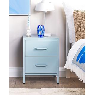 Beliani Comodino 2 cassetti en Acciaio Moderno MALAVI  