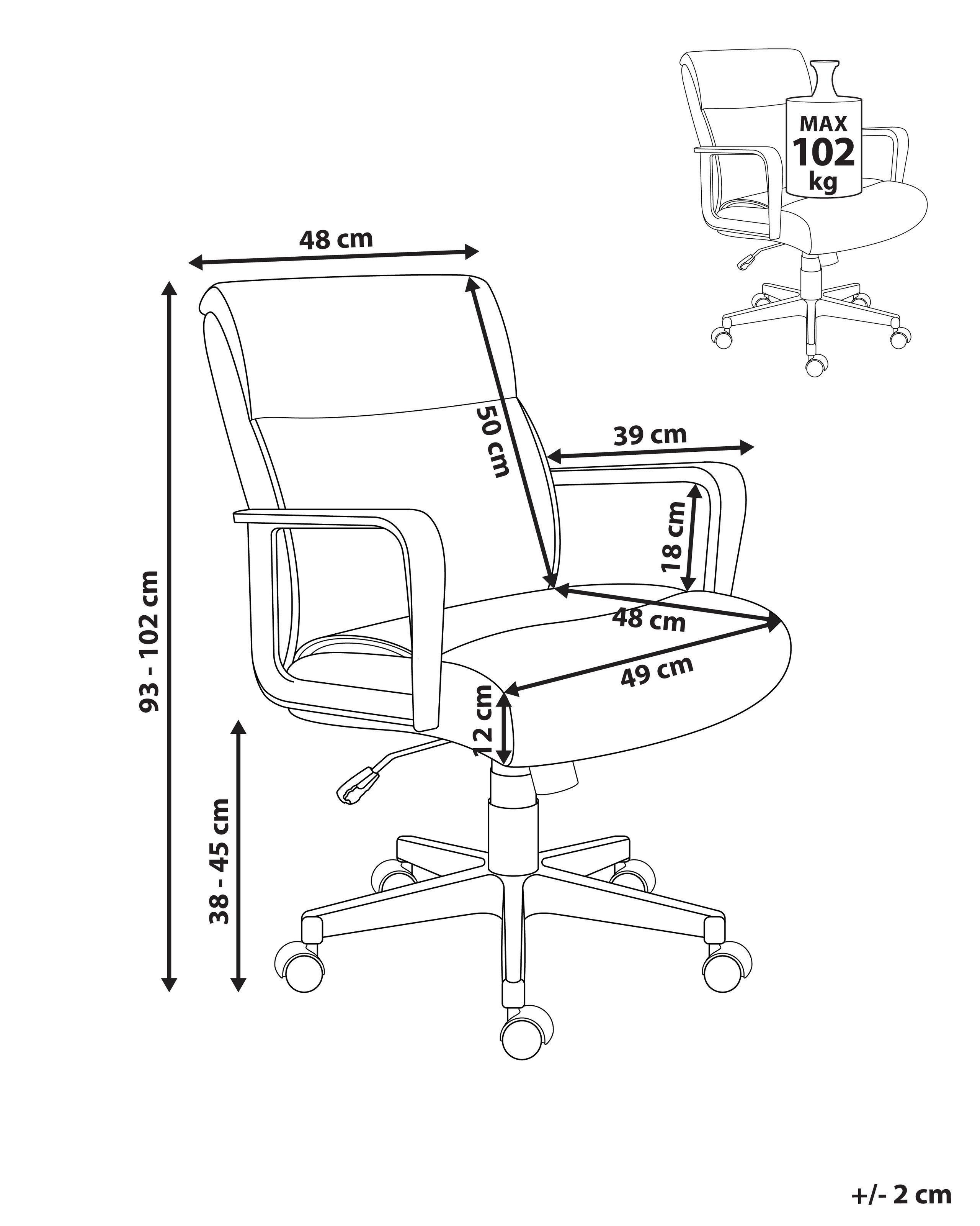 Beliani Chaise de bureau en Tissu Moderne BYRON  