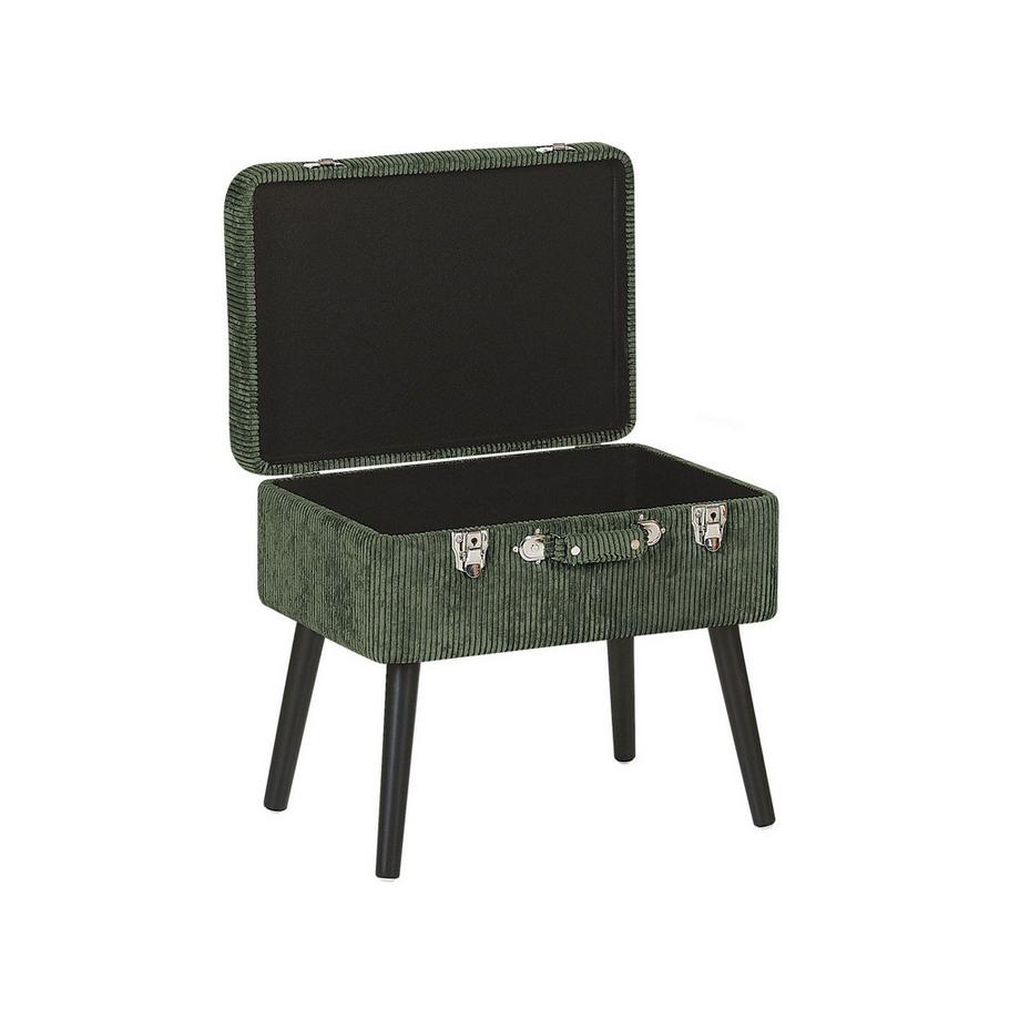 Beliani Tabouret de rangement en Velours côtelé Rétro MALLARD  