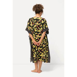 Ulla Popken  Caftan à motif citrons. Frise, encolure en V et manches courtes 