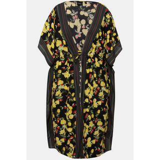 Ulla Popken  Caftan à motif citrons. Frise, encolure en V et manches courtes 