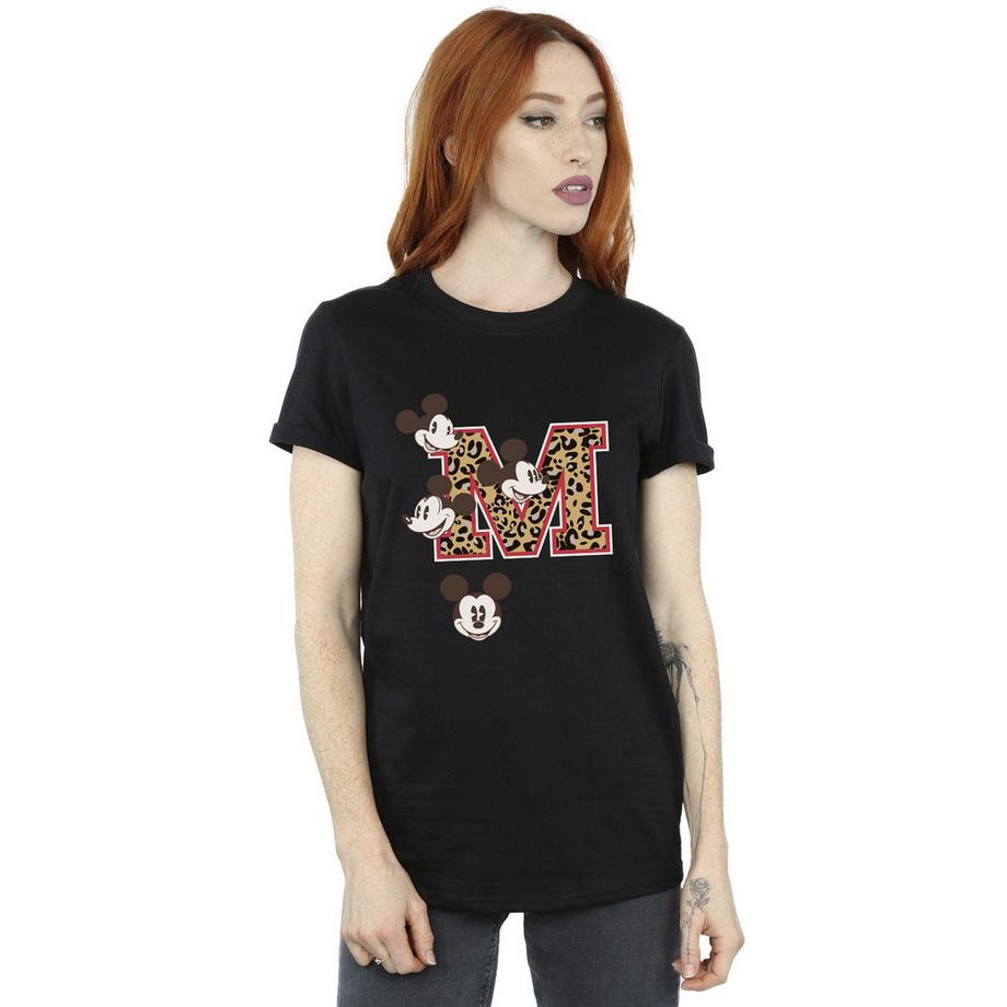 MICKEY MOUSE Leopard Print M T-Shirt  