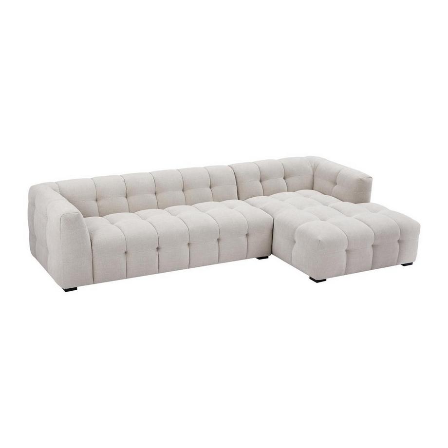 Ecksofa - Ecke rechts - melierter Stoff - Beige - DILOME von Pascal Morabito
