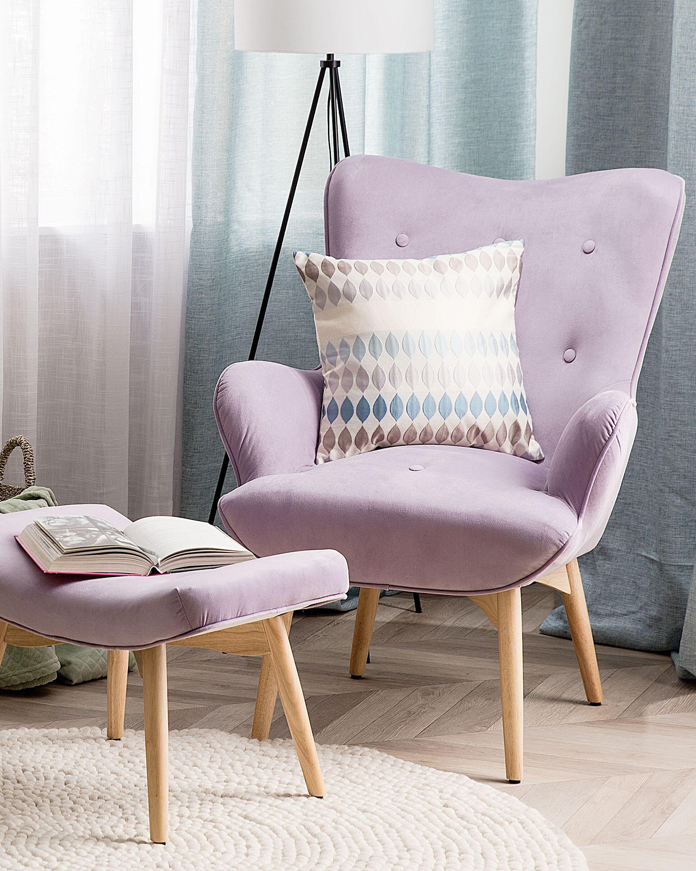 Beliani Fauteuil en Velours Traditionnel VEJLE  