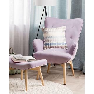 Beliani Fauteuil en Velours Traditionnel VEJLE  