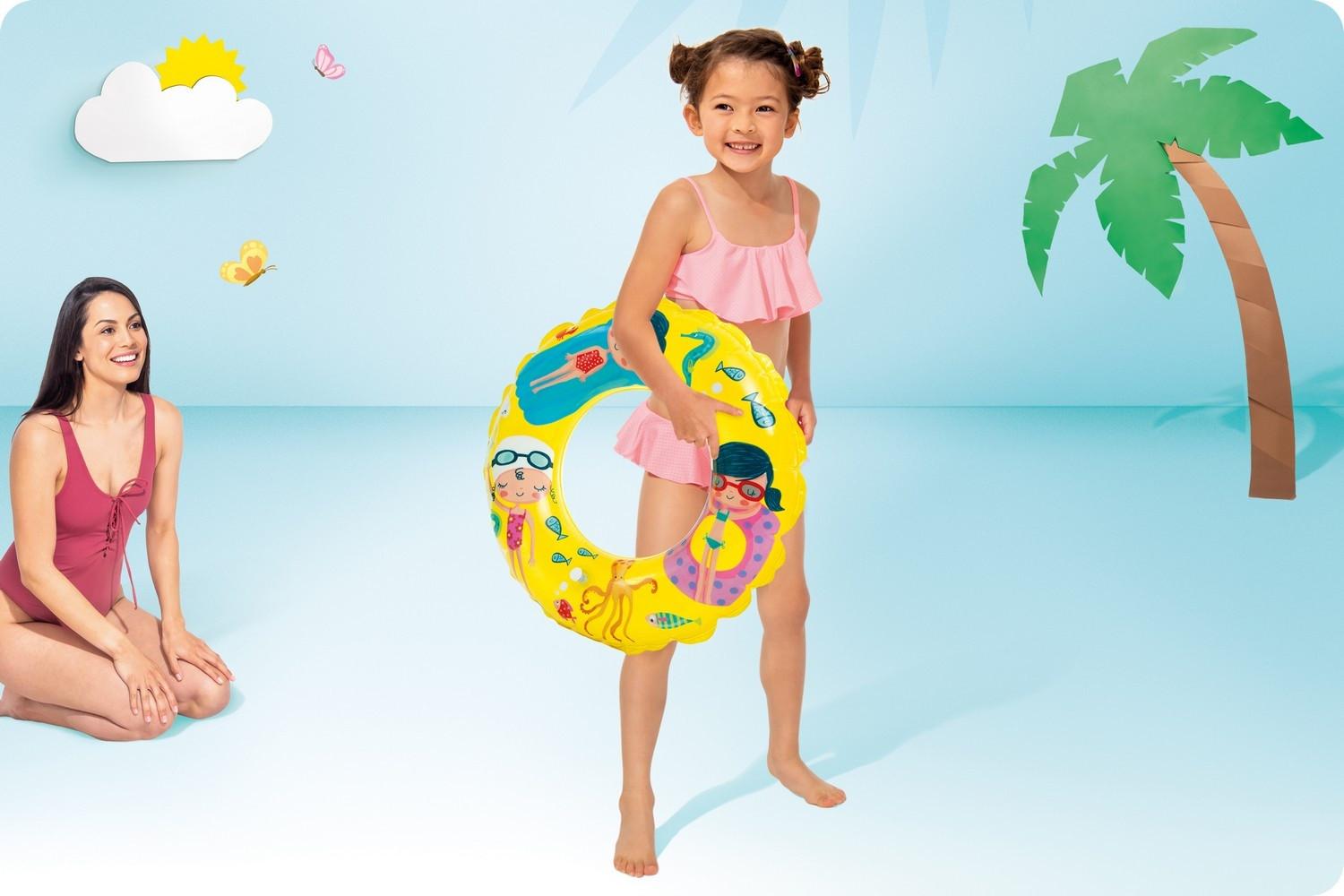 B2X  Anello per nuoto, diametro 61 cm, INTEX 59242 bianco 