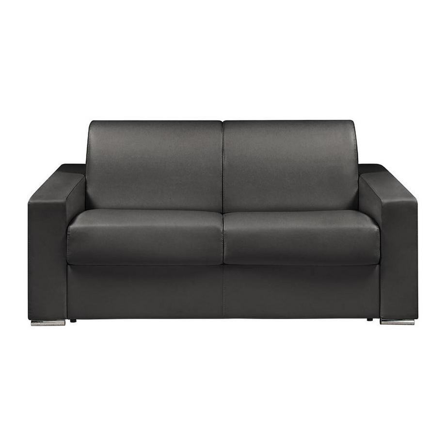 LINEA SOFA Divano letto 2 posti ribalta Doghe larghe 120cm Mater. 16cm Memory foam - in Similpelle Nero - CALITO  