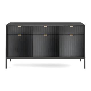 Vente-unique Credenza con 3 ante e 3 cassetti Nera LIOUBA  