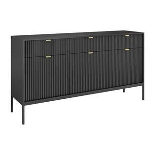 Vente-unique Credenza con 3 ante e 3 cassetti Nera LIOUBA  