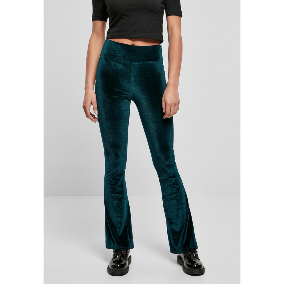 URBAN CLASSICS High Waist Velvet Bootcut Leggings  