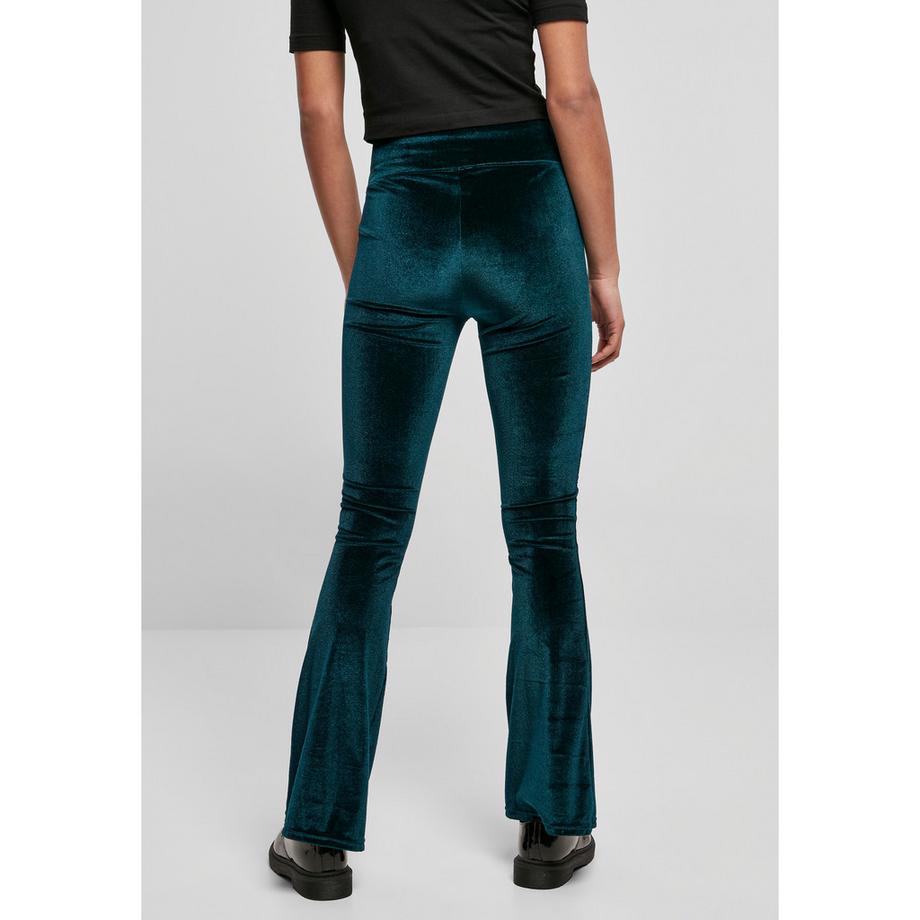 URBAN CLASSICS High Waist Velvet Bootcut Leggings  