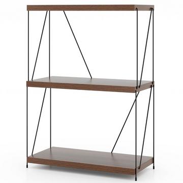 Scaffale in piedi a 3 livelli con struttura in metallo Scaffale per libreria industriale 60 x 29,5 x 85,5 cm