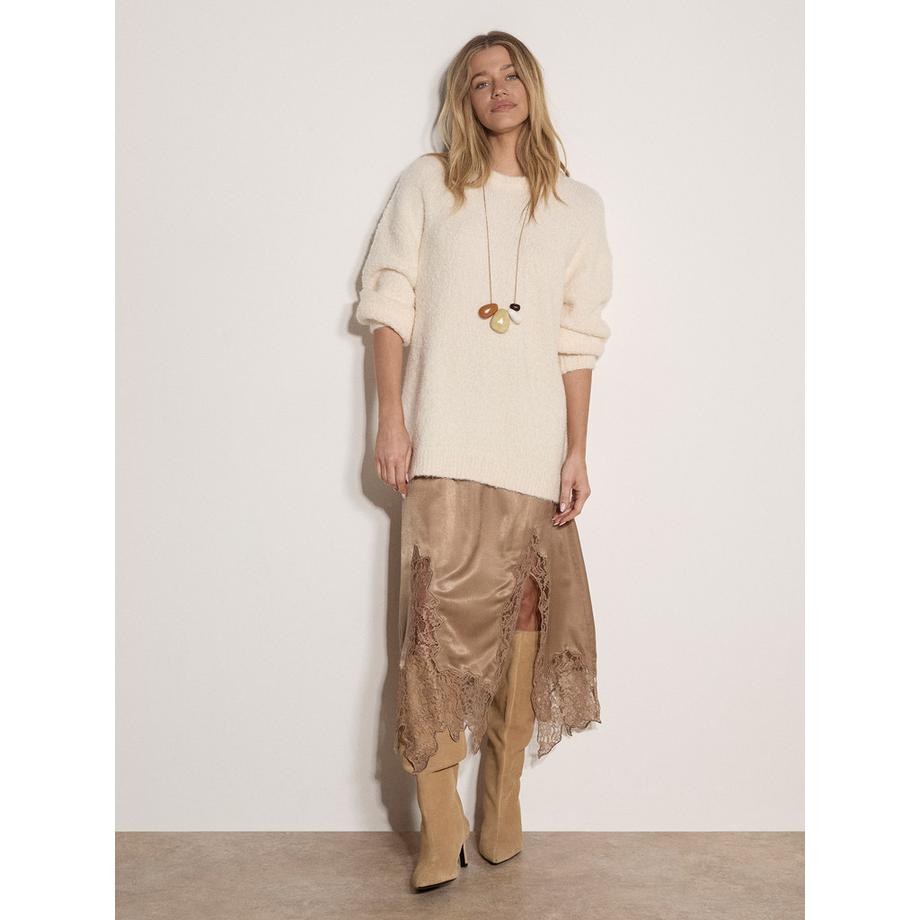 APRICOT Weicher übergroßer langer Bouclé Pullover  