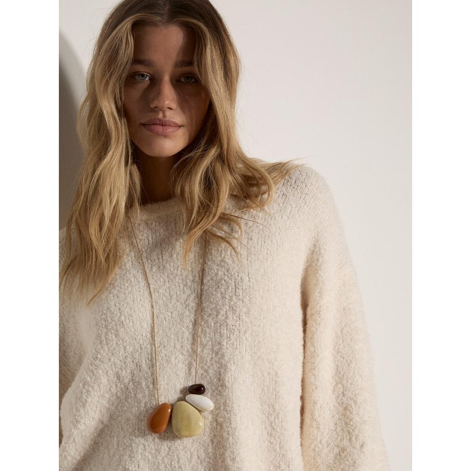 APRICOT Weicher übergroßer langer Bouclé Pullover  