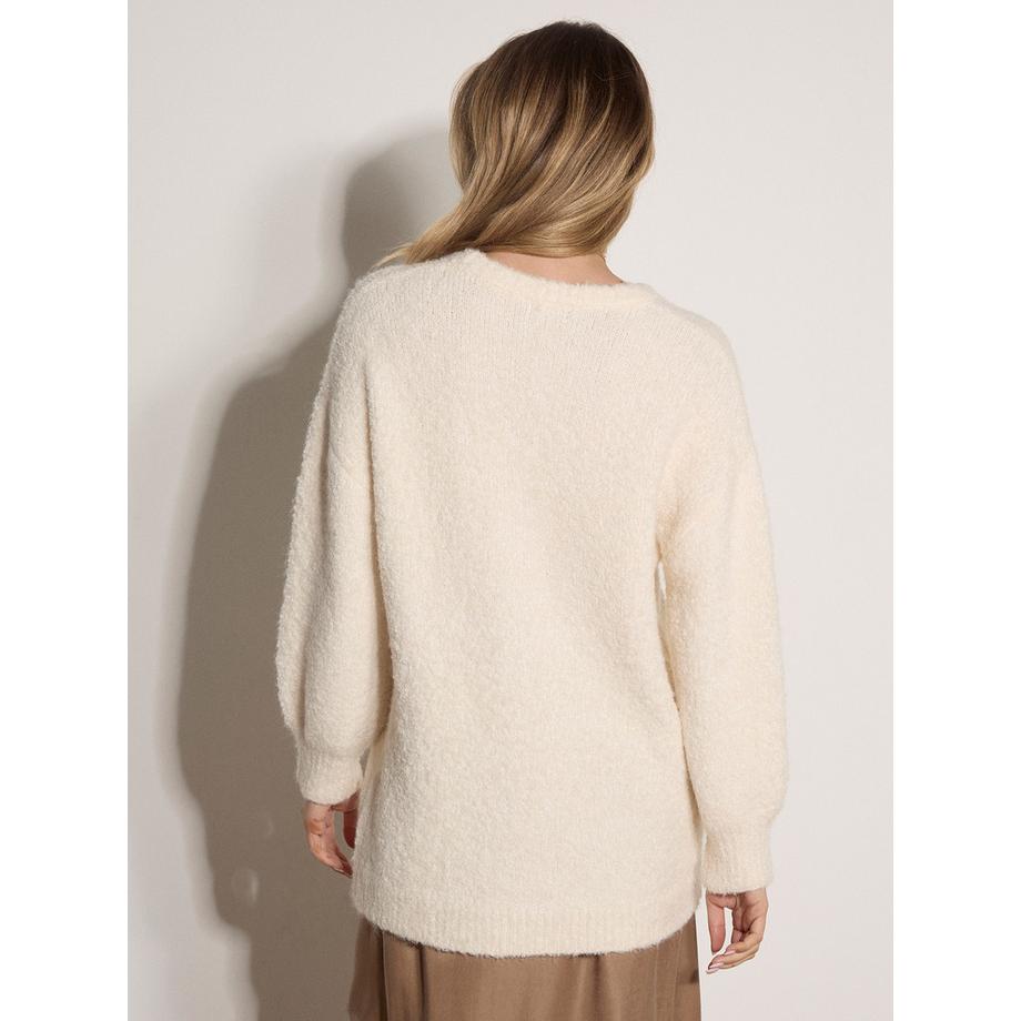 APRICOT Weicher übergroßer langer Bouclé Pullover  